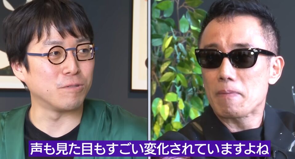 2024年1月YouTube配信　ReHacQ−リハック
～【成田悠輔ｖｓ長渕剛】人生やり直したい…過去の過ちとは？【人は過去とどう向き合うのか？】～で長渕剛さんの声と見た目の変化が話題に